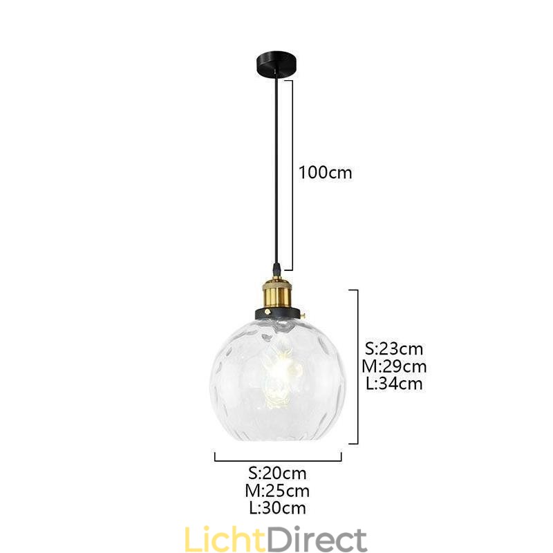 Moderne glazen hanglamp ronde waterpatroon glazen hanglamp