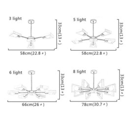 Moderne waaiervormige kroonluchter Elegante houten hanglamp