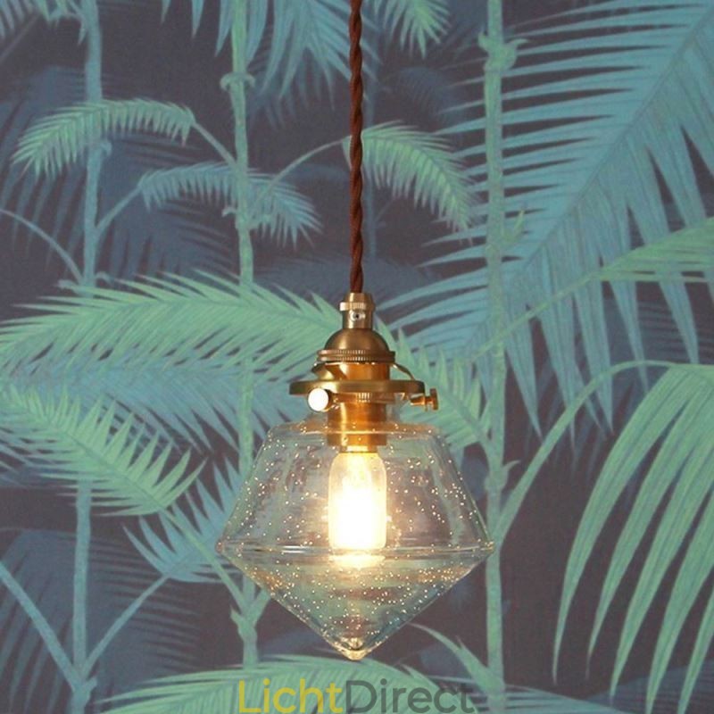 1 lichts diamanten glazen hanglamp bubbelglazen lamp