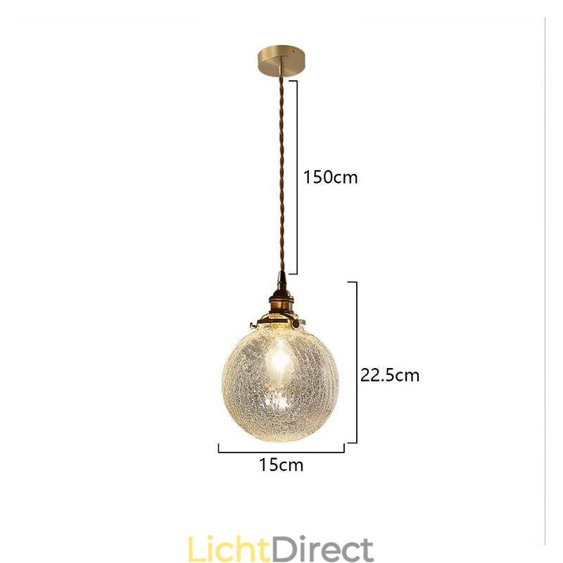 Glazen hanglamp moderne crackle plafondlamp