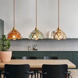Retro glazen hanglamp Japanse stijl glazen plafondlamp