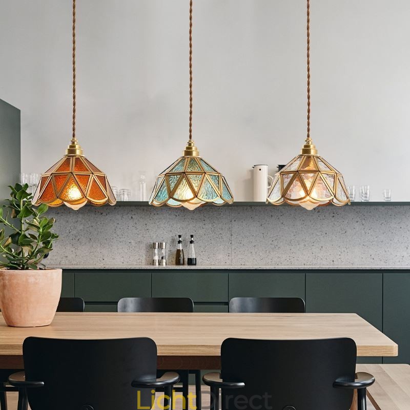 Retro glazen hanglamp Japanse stijl glazen plafondlamp