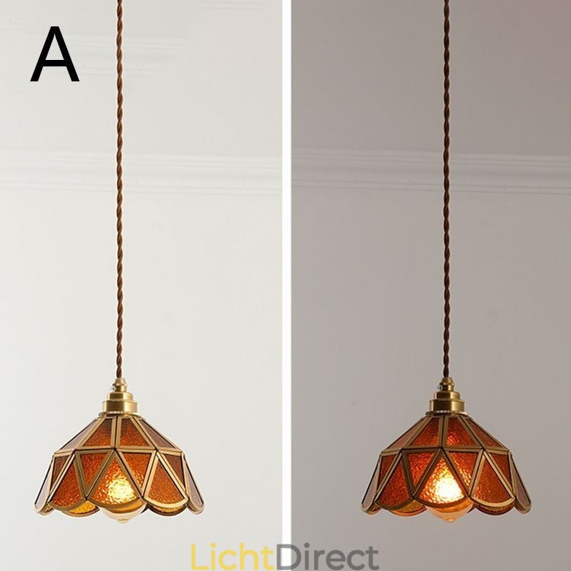 Retro glazen hanglamp Japanse stijl glazen plafondlamp