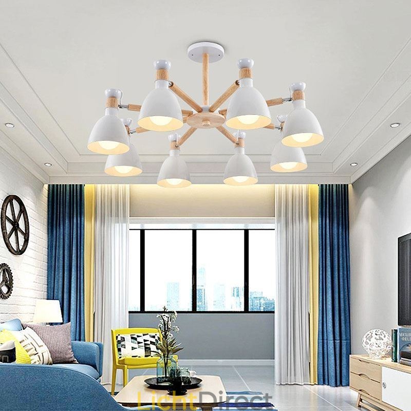 Nordic Macaron Hanglamp Creatieve Houten Kroonluchter