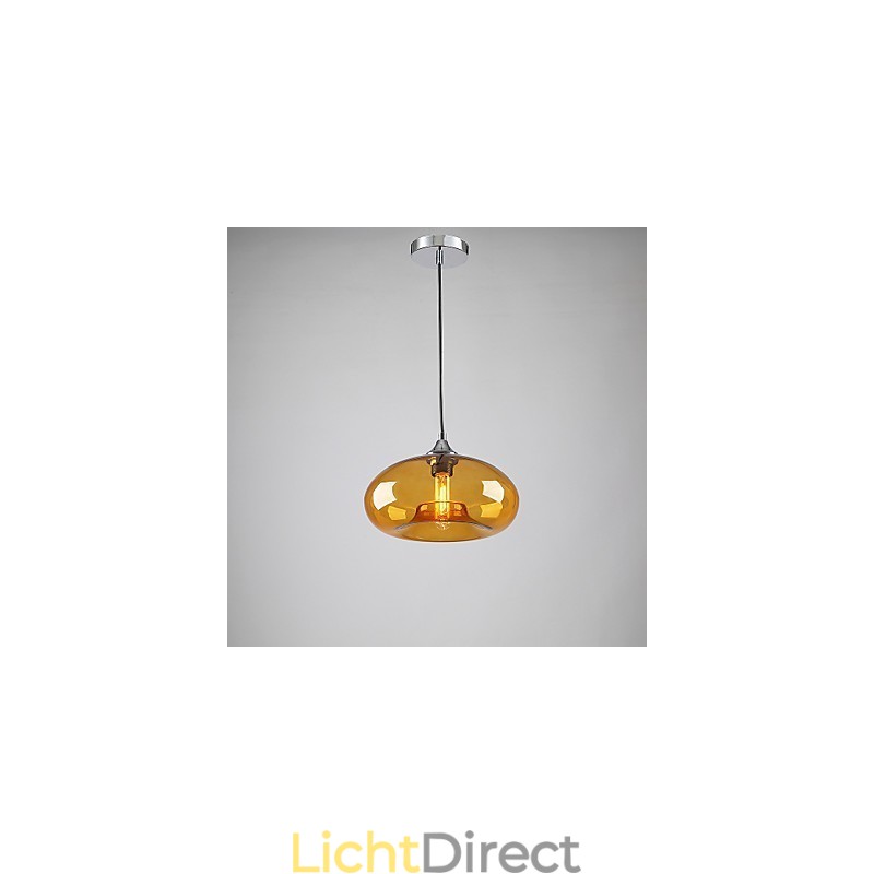 Moderne karakteristieke hanglamp met 1 licht en transparante glazen kap