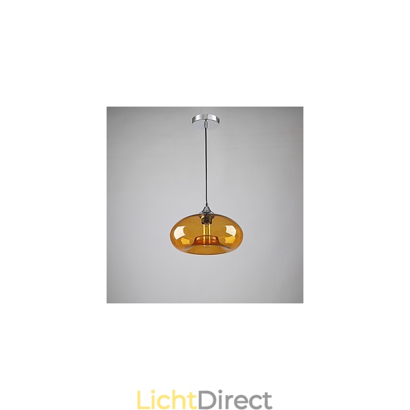 Moderne karakteristieke hanglamp met 1 licht en transparante glazen kap