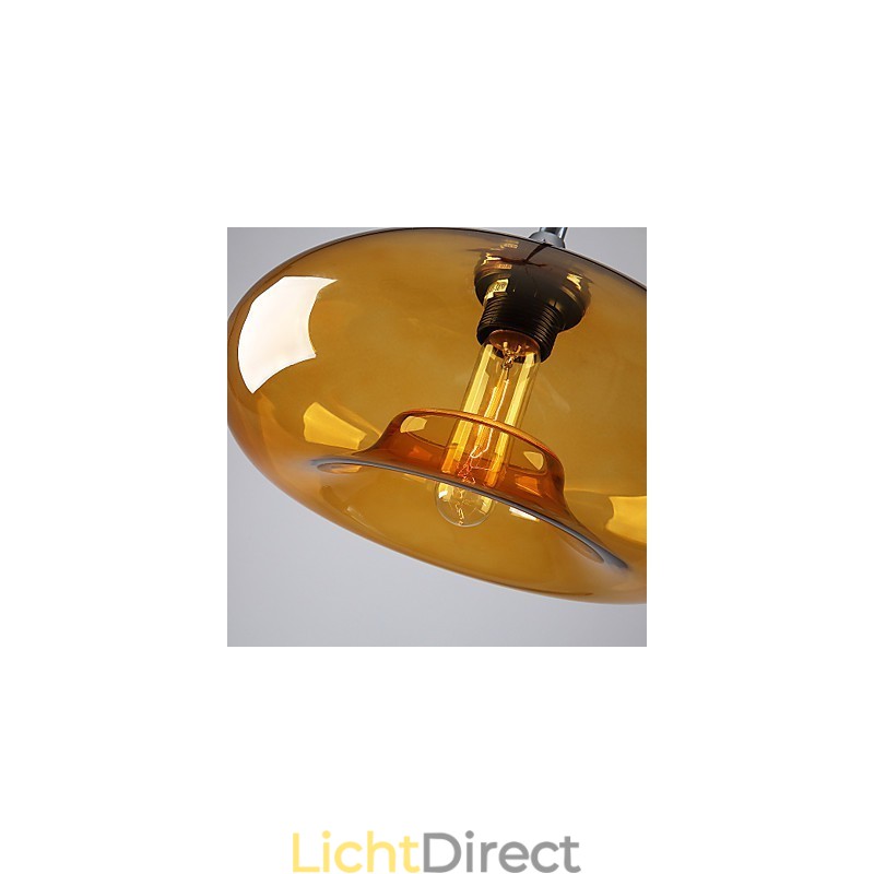 Moderne karakteristieke hanglamp met 1 licht en transparante glazen kap