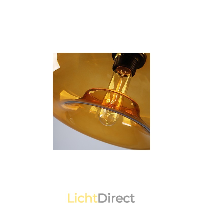 Moderne karakteristieke hanglamp met 1 licht en transparante glazen kap