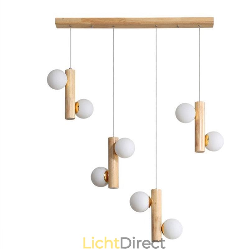 Houten hanglamp Magic Bean Cluster plafondlamp eiland