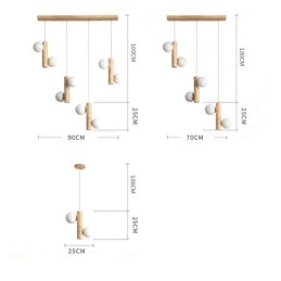 Houten hanglamp Magic Bean Cluster plafondlamp eiland