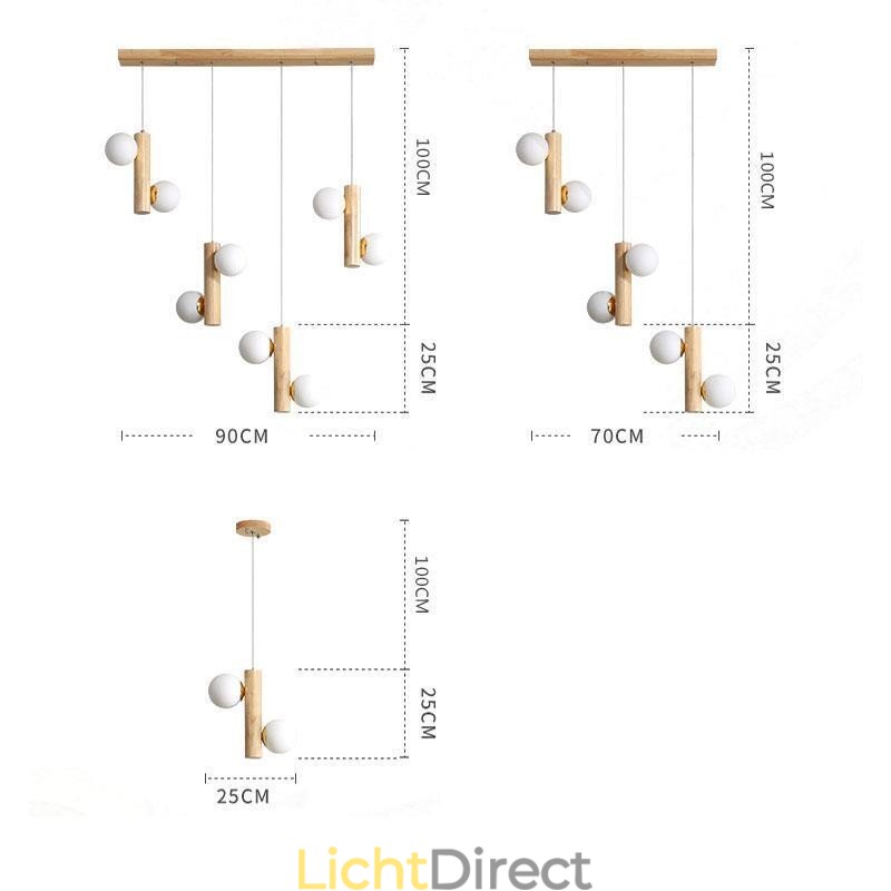 Houten hanglamp Magic Bean Cluster plafondlamp eiland