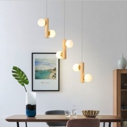 Houten hanglamp Magic Bean Cluster plafondlamp eiland
