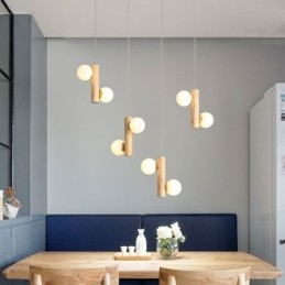 Houten hanglamp Magic Bean Cluster plafondlamp eiland