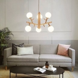 Nordic creatieve houten hanglamp