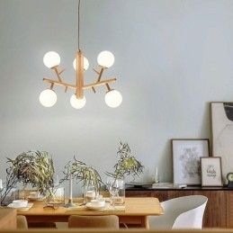 Nordic creatieve houten hanglamp