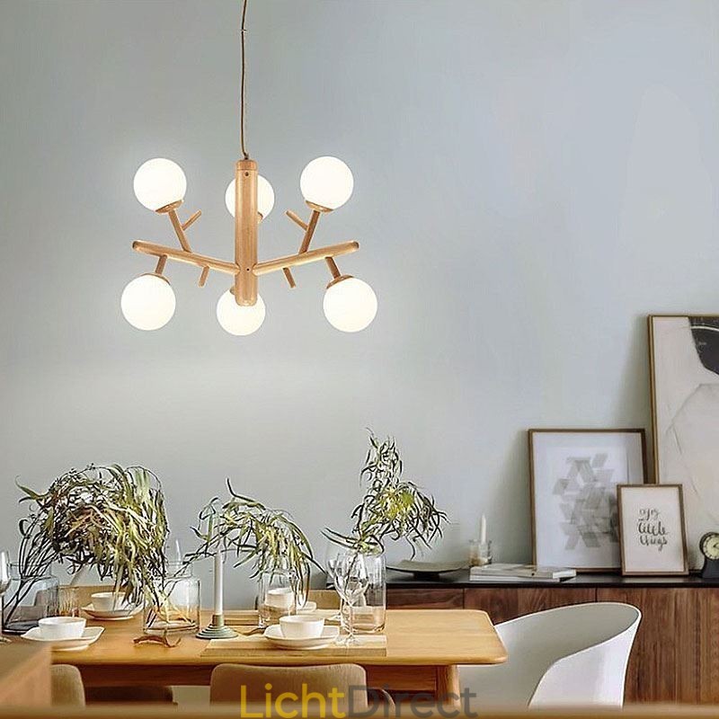 Nordic creatieve houten hanglamp