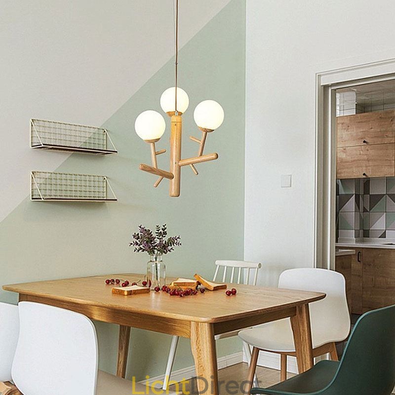 Nordic creatieve houten hanglamp
