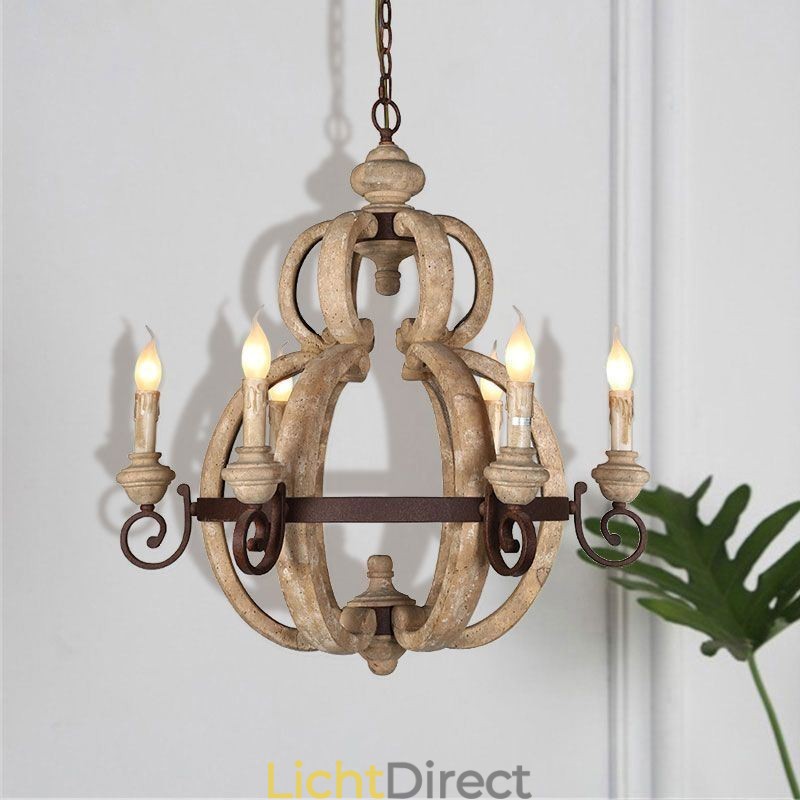 Houten hanglamp Nordic Retro plafondlamp