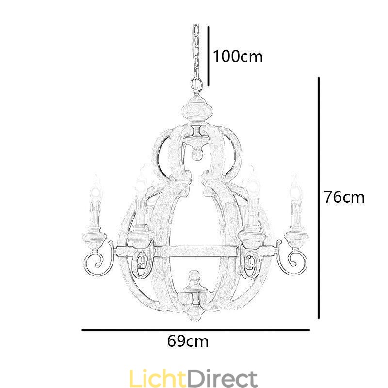 Houten hanglamp Nordic Retro plafondlamp