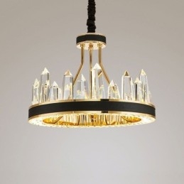 Moderne kristallen hanglamp Cirkelvormige kristallen plafondlamp