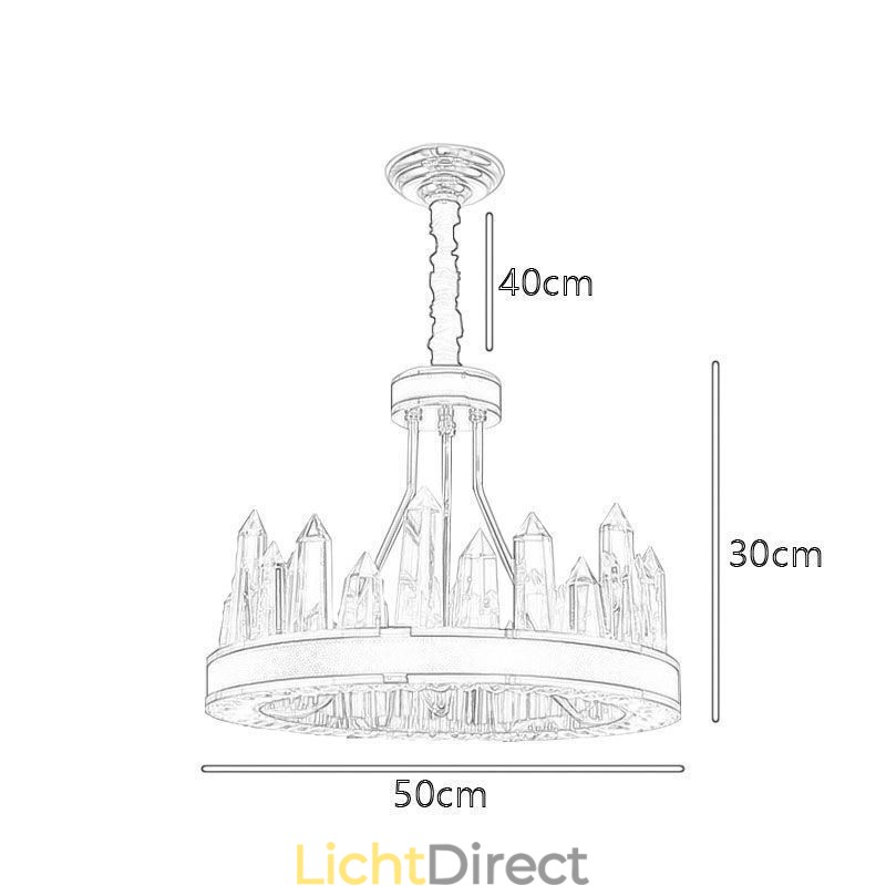 Moderne kristallen hanglamp Cirkelvormige kristallen plafondlamp