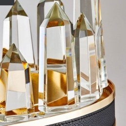 Moderne kristallen hanglamp Cirkelvormige kristallen plafondlamp