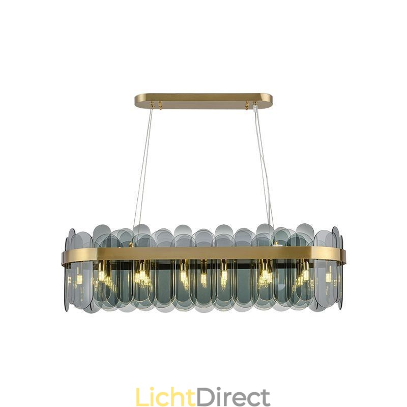 Minimalistische glazen hanglamp Unieke kleur Rechthoekige plafondlamp Eiland
