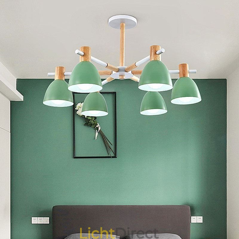 Moderne eenvoudige Macaron hanglamp creatieve houten verlichting