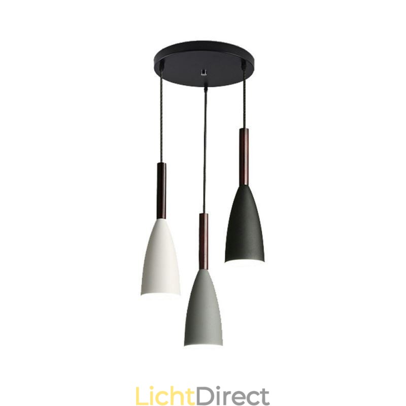 Moderne eenvoudige hanglamp met drie lampen, creatieve aluminium kunstlamp, café