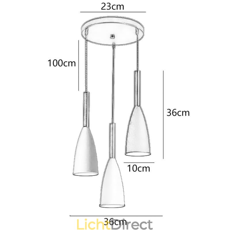 Moderne eenvoudige hanglamp met drie lampen, creatieve aluminium kunstlamp, café