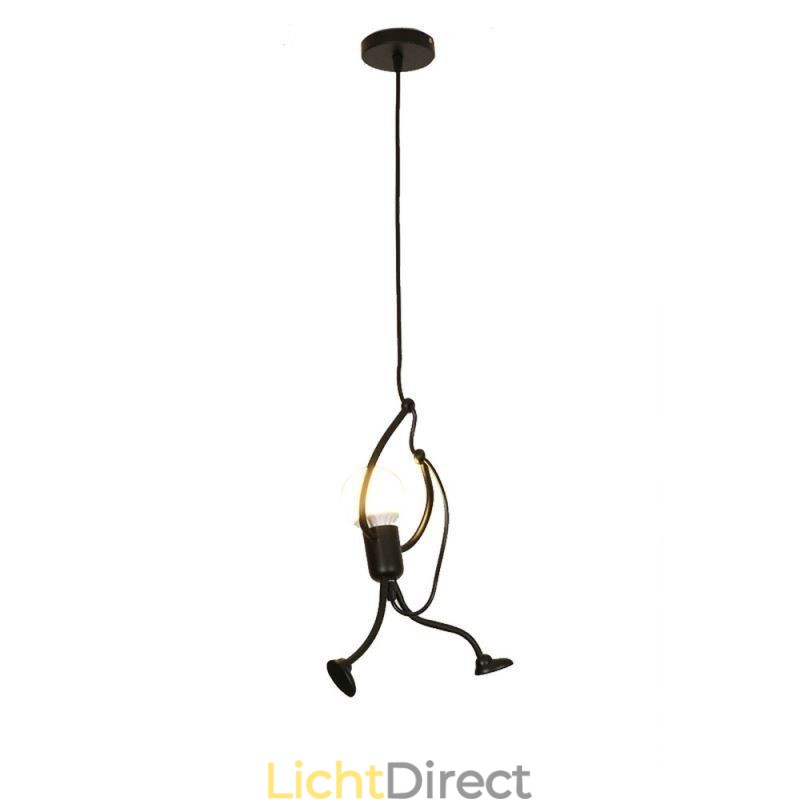Moderne eenvoudige hanglamp in de vorm van een kleine man, creatief licht