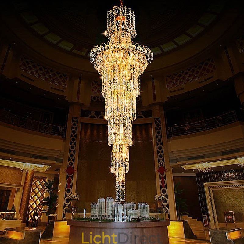 Europese lange hanglamp van kristal