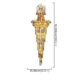 Europese lange hanglamp van kristal