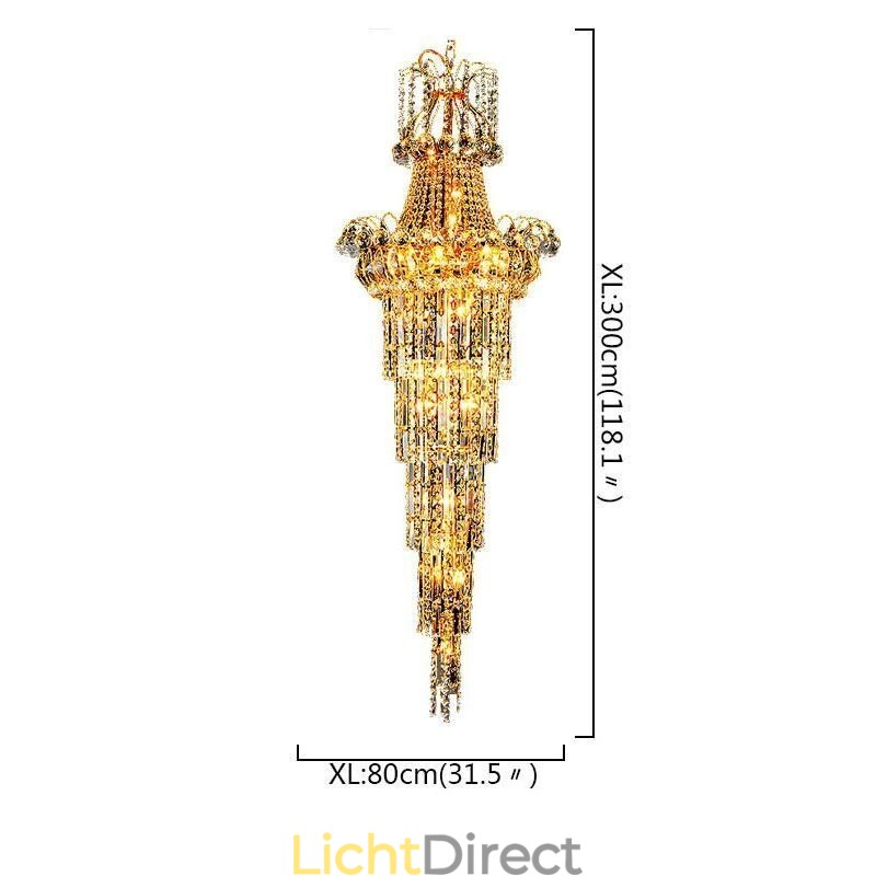 Europese lange hanglamp van kristal