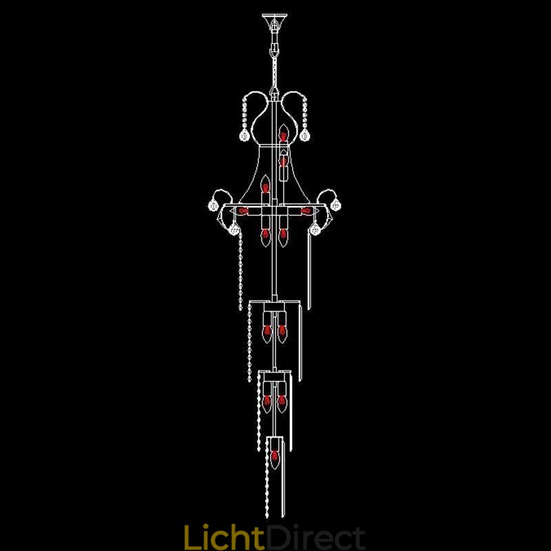 Europese lange hanglamp van kristal