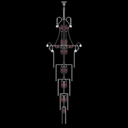 Europese lange hanglamp van kristal