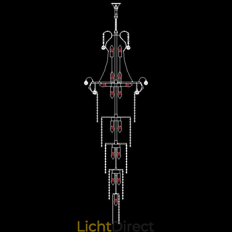 Europese lange hanglamp van kristal