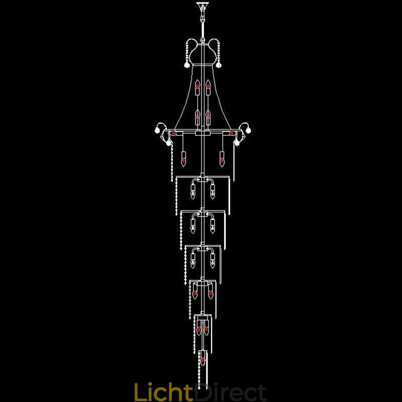 Europese lange hanglamp van kristal