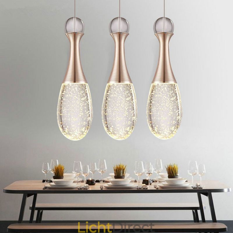 Zaadvormige glazen traanvormige cluster hanglamp