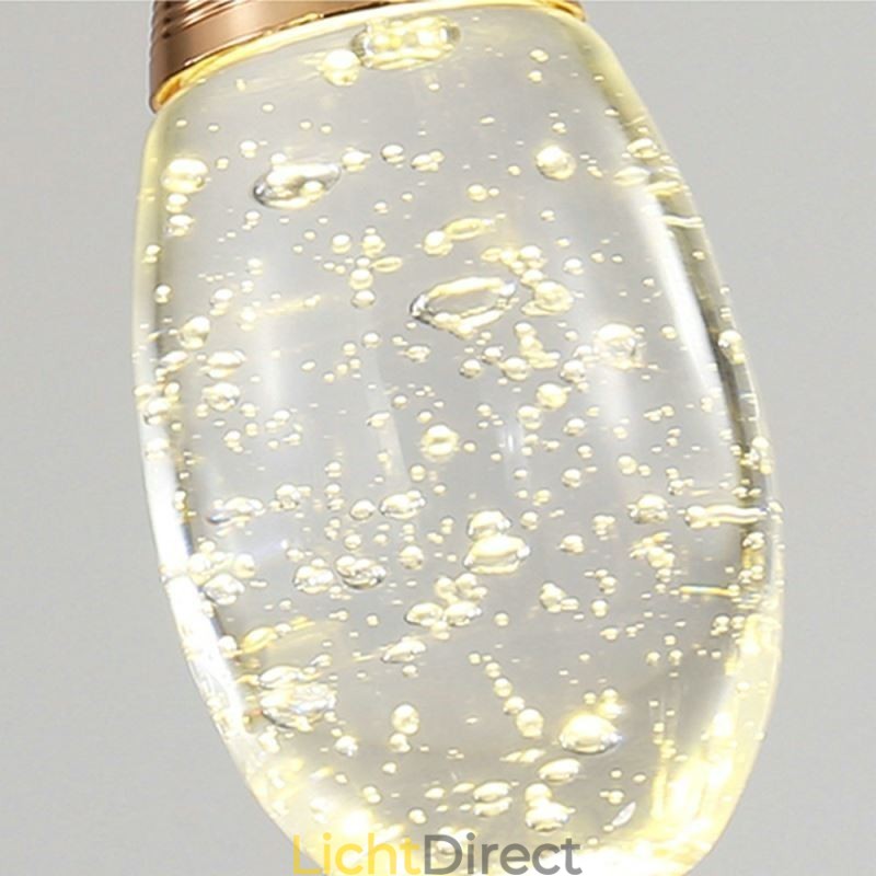 Zaadvormige glazen traanvormige cluster hanglamp