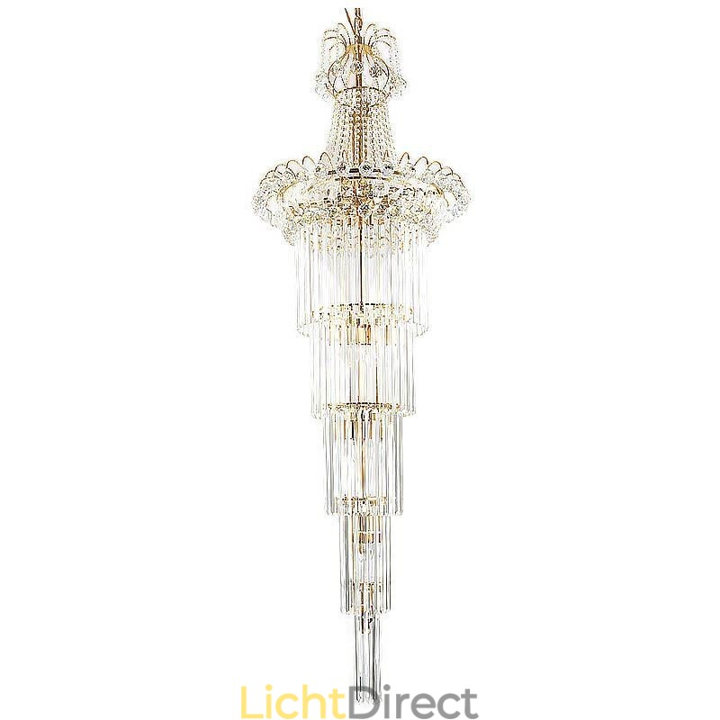 Elegante lange hanglamp van kristal