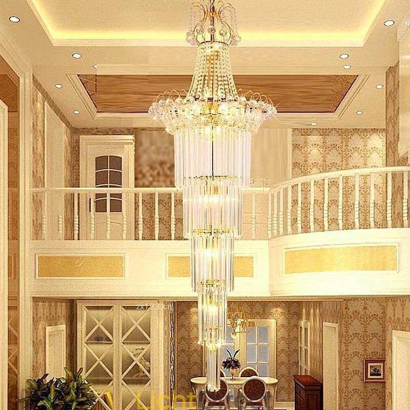 Elegante lange hanglamp van kristal