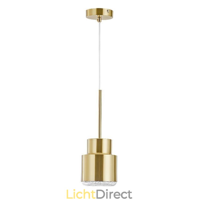 Postmoderne glazen hanglamp Gouden cilinderlamp Heldere verlichting