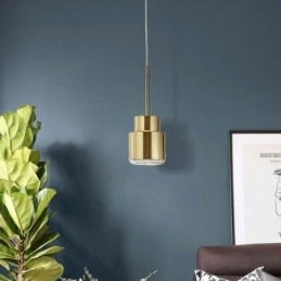 Postmoderne glazen hanglamp Gouden cilinderlamp Heldere verlichting