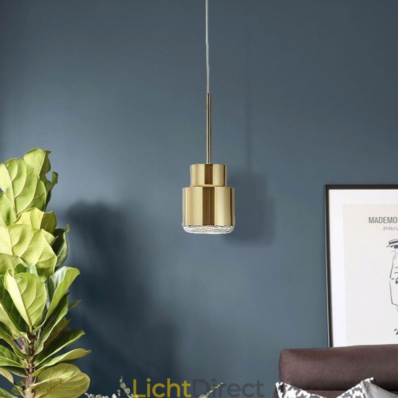 Postmoderne glazen hanglamp Gouden cilinderlamp Heldere verlichting
