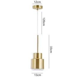 Postmoderne glazen hanglamp Gouden cilinderlamp Heldere verlichting