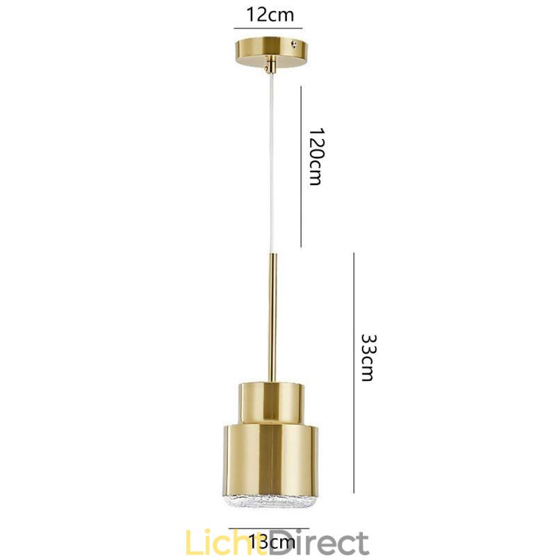Postmoderne glazen hanglamp Gouden cilinderlamp Heldere verlichting