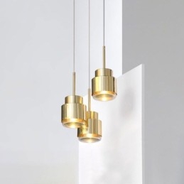 Postmoderne glazen hanglamp Gouden cilinderlamp Heldere verlichting