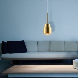 Postmoderne glazen hanglamp Gouden cilinderlamp Heldere verlichting