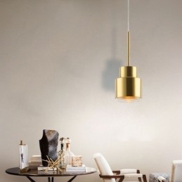Postmoderne glazen hanglamp Gouden cilinderlamp Heldere verlichting